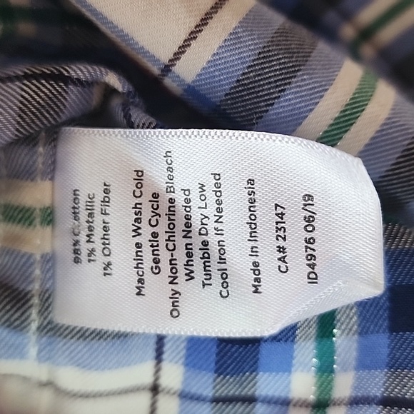 Talbots Plus Petite Women's Plaid Button Up Shirt Metallic Threads 1XP - Picture 3 of 8